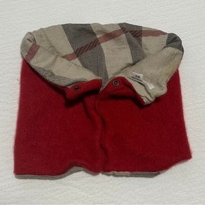 Burberry vintage Red/checkered cashmere snood. UNISEX   Kids/Women